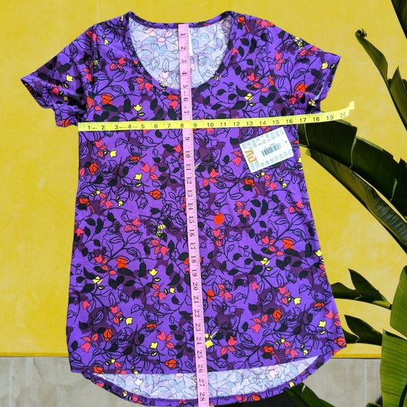 LLR Classic T XS Purple Dark Floral NWT - Picture 4 of 7
